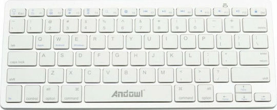 Andowl QY-K08 Fără fir Bluetooth Doar tastatura Engleză US Alb