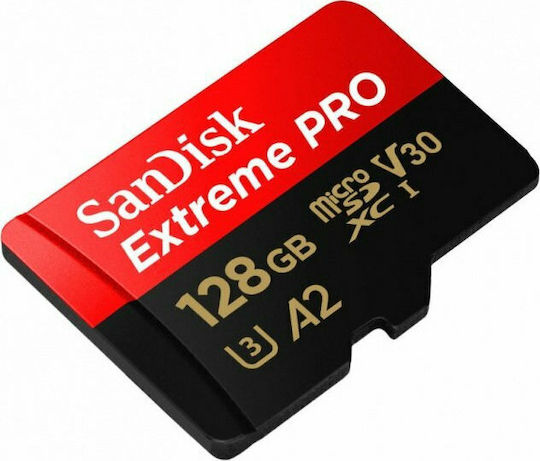 Sandisk Extreme Pro microSDXC 128GB U3 V30 A2 UHS-I 170MB/s с адаптер