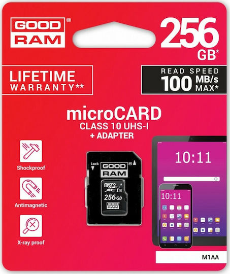 GoodRAM M1AA microSDXC 256GB U1 UHS-I 60MB/s с адаптер