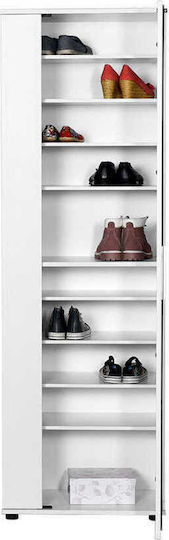 Holz Schuhschrank Porto mit 10 Regalen White L60xW36xH187cm
