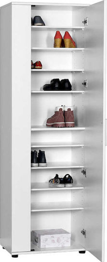 Holz Schuhschrank Porto mit 10 Regalen White L60xW36xH187cm