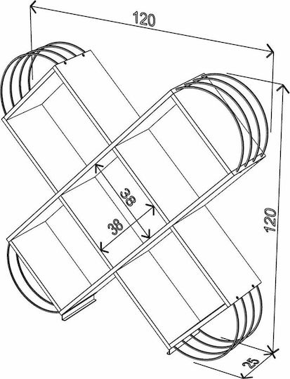 Βιβλιοθήκη Case Λευκή 120x25x120εκ.