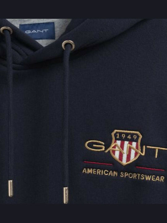 Archive Shield Sweatshirt with Hood Navy