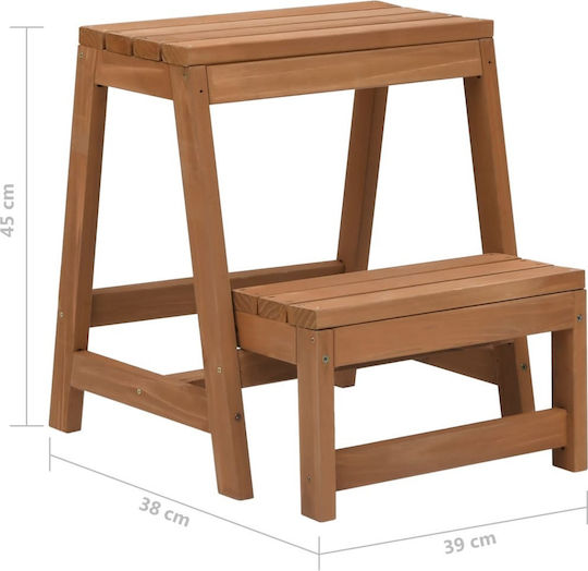 vidaXL Step Ladder Wooden 2 Steps 45cm