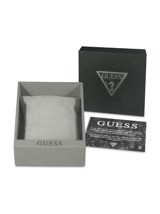 Guess Ανδρικό Ρολόι 46mm Χρονογράφος Μπαταρίας με Μαύρο Καουτσούκ Λουράκι