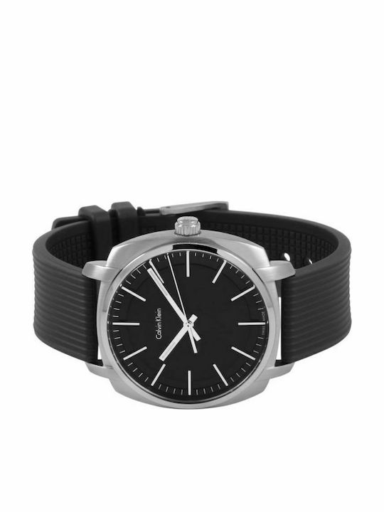 Calvin Klein Highline Herrenuhr 41mm Batterie mit Schwarz Kautschukarmband