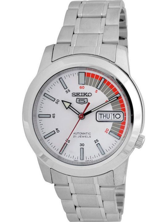 Seiko 5 Sports Men's Watch 38mm Automatic with Silver Metal Bracelet