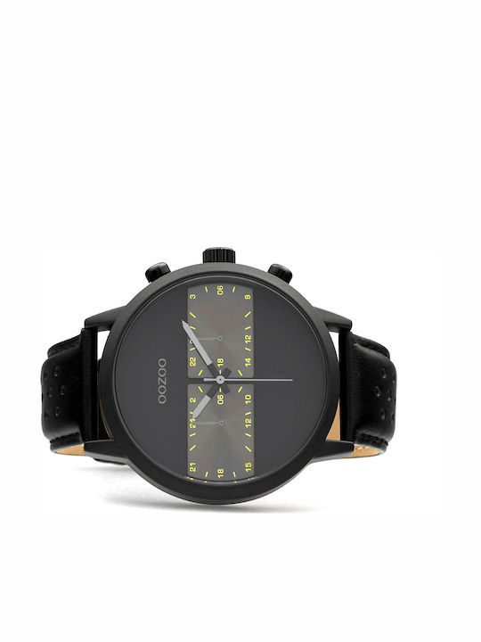 Oozoo Timepieces Men's Watch 50mm Battery with Black Leather Strap