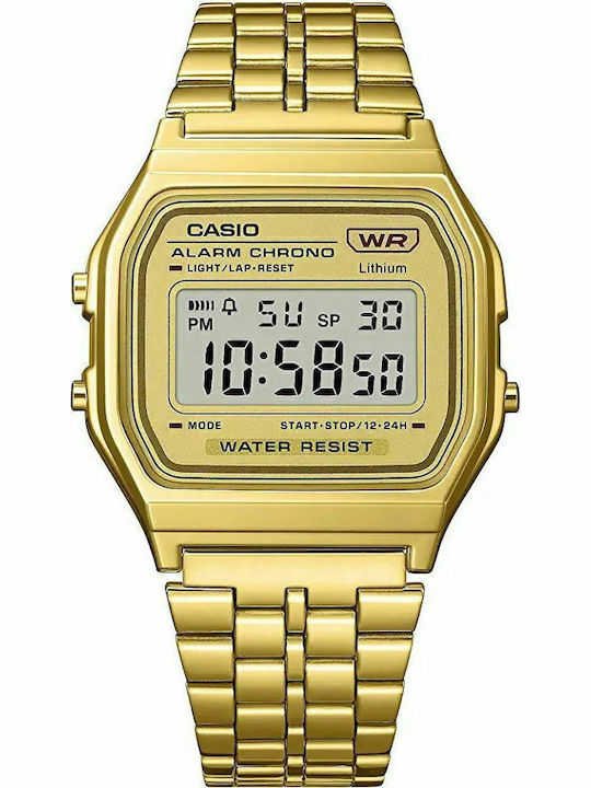Casio Vintage Iconic Digital Men's Watch 33.2mm Battery with Gold Metal Bracelet