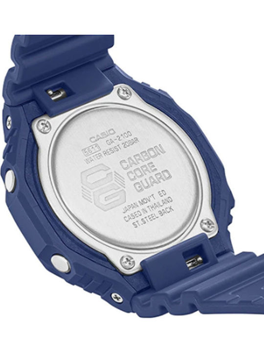 Casio G-Shock Analog/Digital Men's Watch 48.7mm Chronograph Battery with Purple Rubber Strap