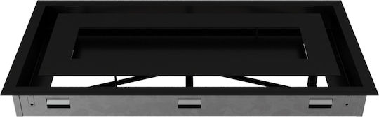 Kratki Rectangular Fireplace Air Shutter Black 45x22cm