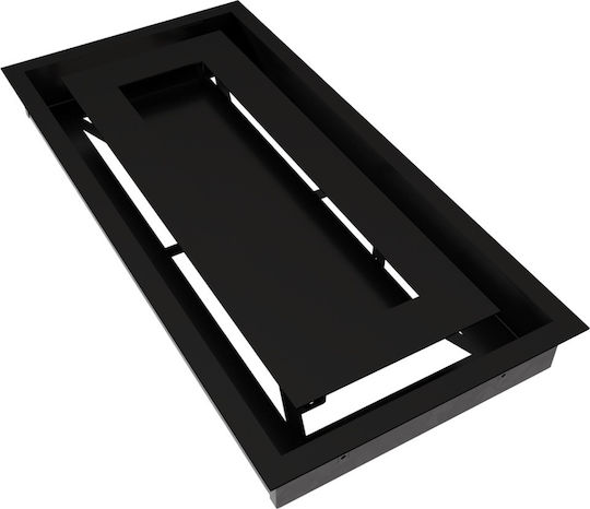 Kratki Rectangular Fireplace Air Shutter Black 45x22cm
