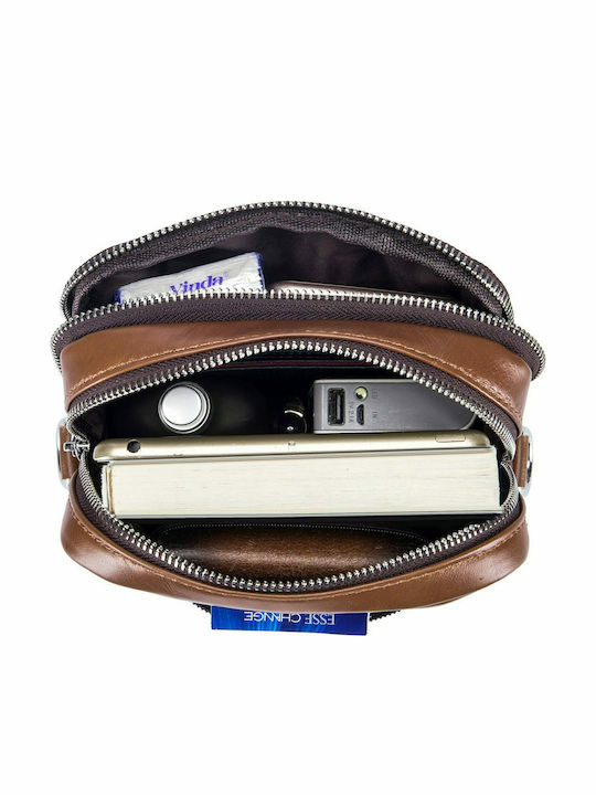 DJB-09 Leather Men's Bag Shoulder / Crossbody Brown