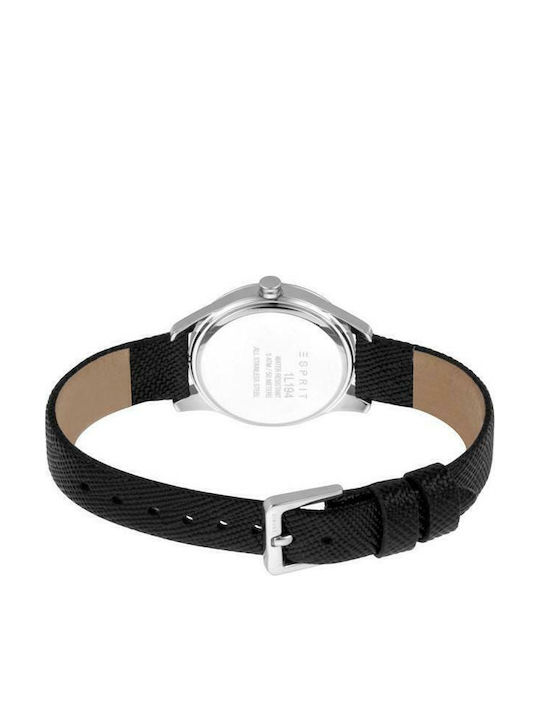 Esprit Valentina Γυναικείο Ρολόι 30mm Μπαταρίας με Μαύρο Δερμάτινο Λουράκι