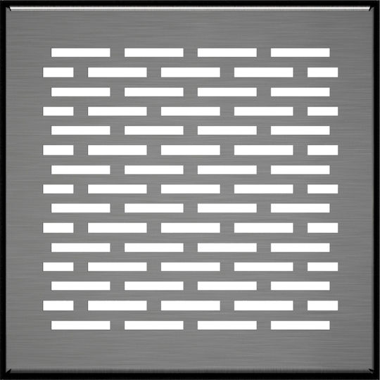 Kratki Τετράγωνη Περσίδα Τζακιού 17x17cm Inox