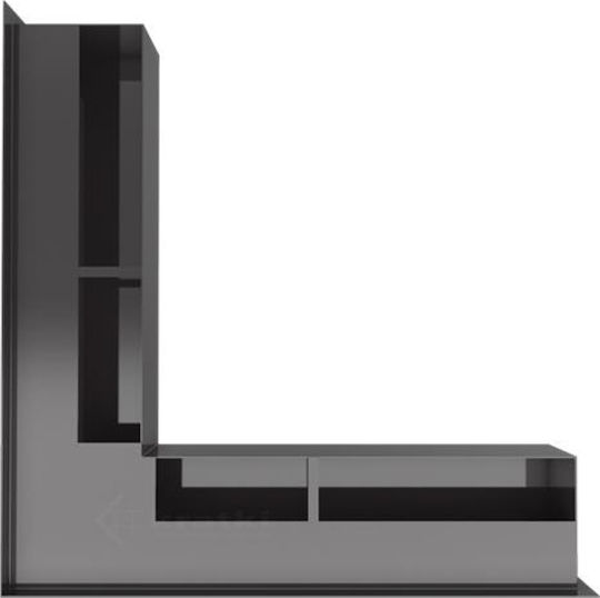 Kratki Corner Fireplace Air Shutter Gray 56x56x9cm