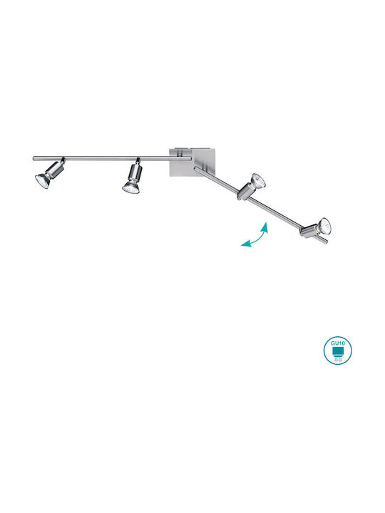 Wofi Nini Spot mit 4 Lichtern und mit Fassung GU10 in Silber Farbe