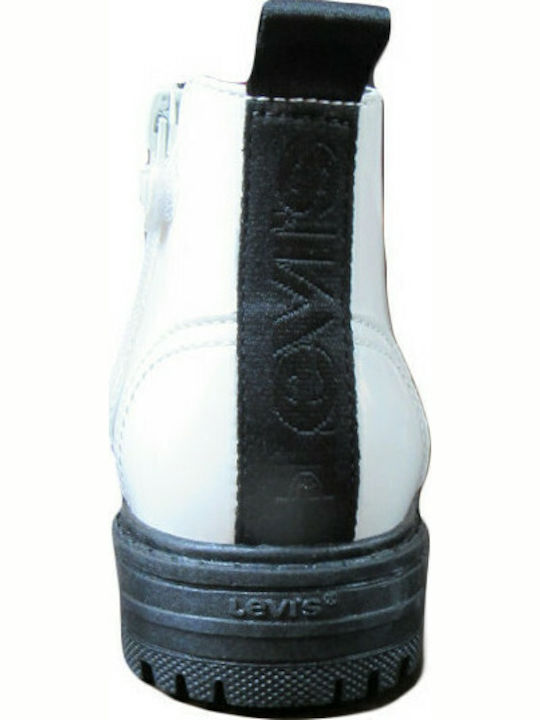 Clover Kids Boots from Patent Leather with Zipper White