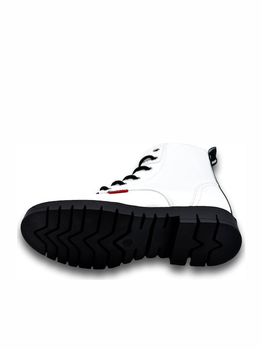 Pasadena Kids Boots from Patent Leather with Zipper White