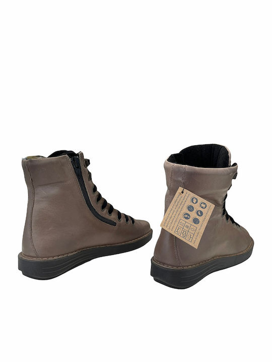 Leather Women's Ankle Boots Taupe