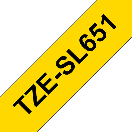 Brother TZe-SL651 Label Maker Tape 8m x 24mm in Yellow Colour Compatible with Brother TZe/TZ