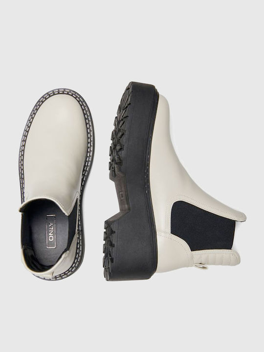 Bossi2 Damen Chelsea Stiefeletten Off White