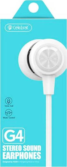 Celebrat G4 In-Ear Freihändig Kopfhörer mit Stecker 3.5mm Weiß