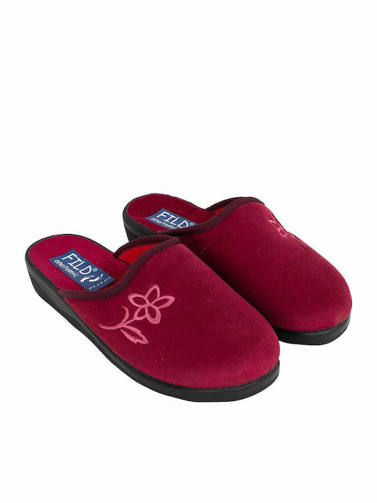 CLARA-F04 Anatomical Women's Slippers Burgundy