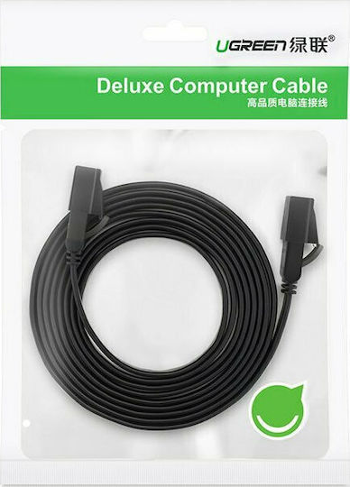 Ugreen Flat U/FTP (STP) Cat.7 (10Gbps) Καλώδιο Δικτύου Ethernet 10m Μαύρο