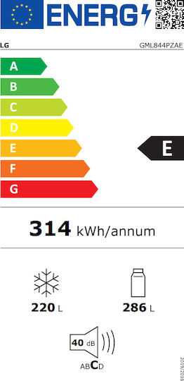 Ψυγείο Ντουλάπα 506lt Total NoFrost Υ178.7xΠ83.5xΒ73.4εκ. Inox GML844PZAE