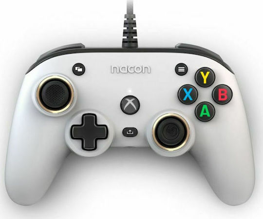 Nacon Pro Compact Ενσύρματο Gamepad για PC / Xbox One / Xbox Series White
