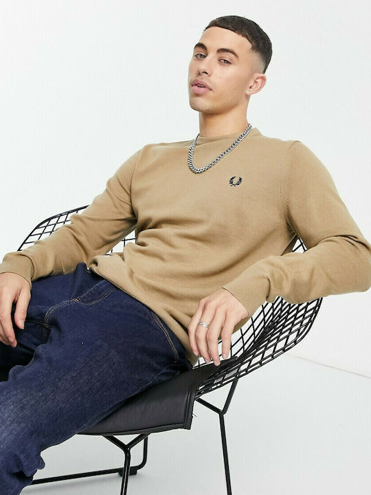 Fred Perry Men's Long Sleeve Sweater Brown