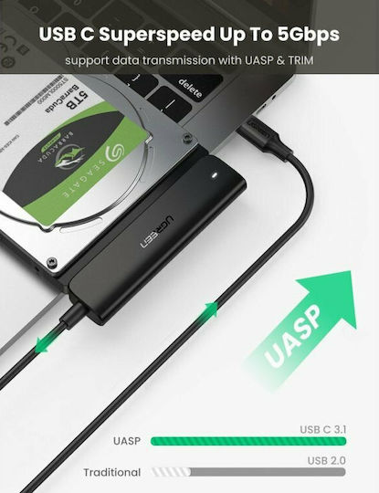 Ugreen 70610 USB Type-C 3.0 to 2.5-inch Sata III Black