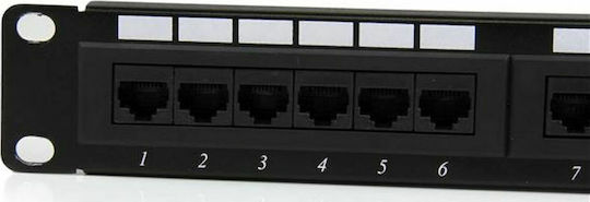 StarTech Patch Panel for Rack 1U 19" with 24 cat6 Ports Black