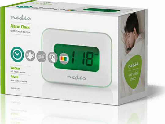 Nedis Nedis Tischuhr Digital LCD mit Wecker Weiß Clal110wt