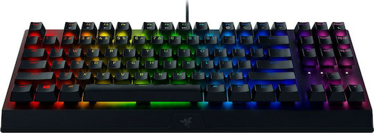 Razer BlackWidow V3 TKL Гейминг Механична Клавиатура Без ключове с Razer Yellow суичове и RGB подсветка (Английски US) Черен
