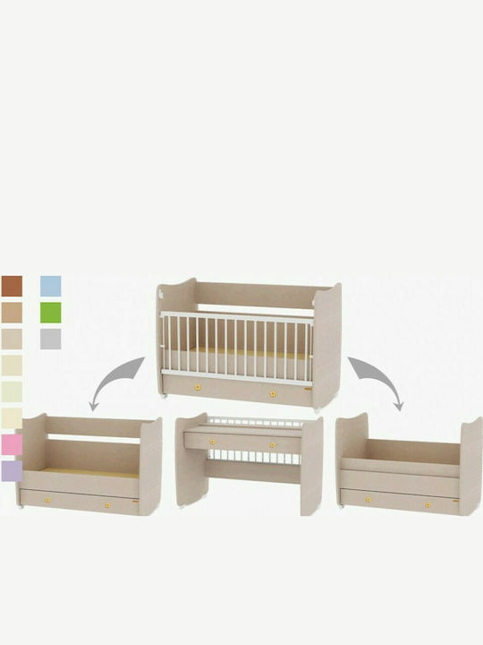 Lorelli Dream Crib White Light Oak with Drawers