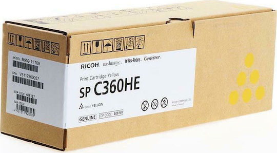 Ricoh SP C360HE Original Toner Laser Printer Yellow High Capacity 5000 Pages (408187)