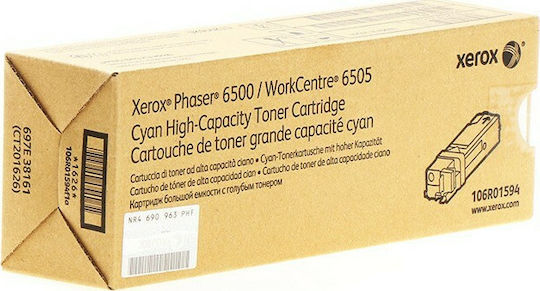 Xerox 106R01594 Γνήσιο Toner Laser Εκτυπωτή Κυανό High Capacity 2500 Σελίδων