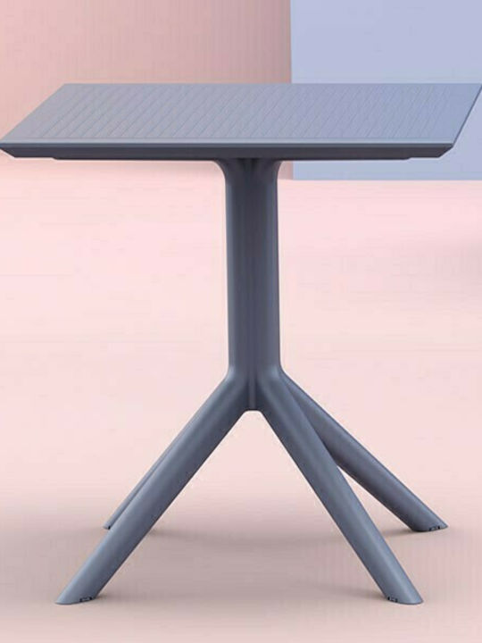 Sky Outdoor Dinner Free Standing Polypropylene Table Gray 70x70x74cm