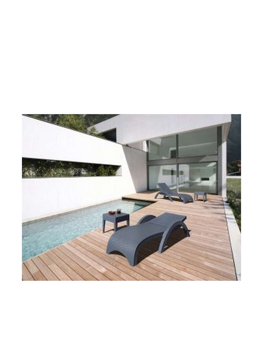Miami Auxiliary Outdoor Free Standing Rattan Table Gray 45x45x45cm