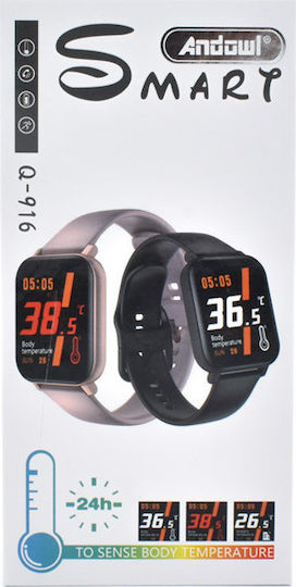 Andowl Q-916 Smartwatch with Heart Rate Monitor (Black)