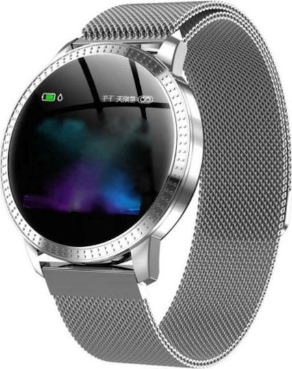 CF18 Plus Smartwatch with Heart Rate Monitor (Silver)