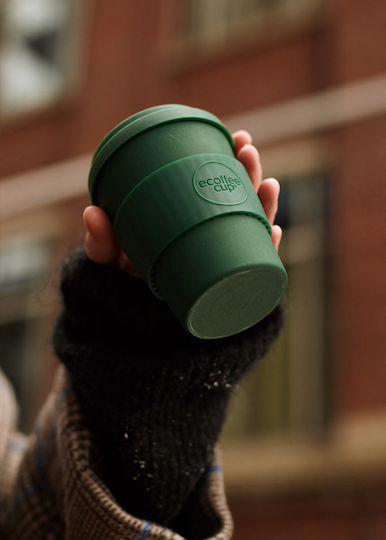 Ecoffee Cup Leave it out Arthur Bamboo Cup with Lid Green 340ml