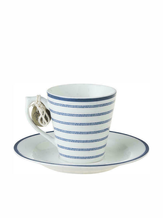Laura Ashley Blueprint Cup Espresso Porcelain Candy Stripe 90ml