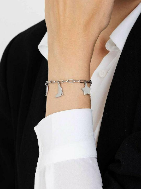 Luca Barra Bracelet Chain with design Heart made of Steel