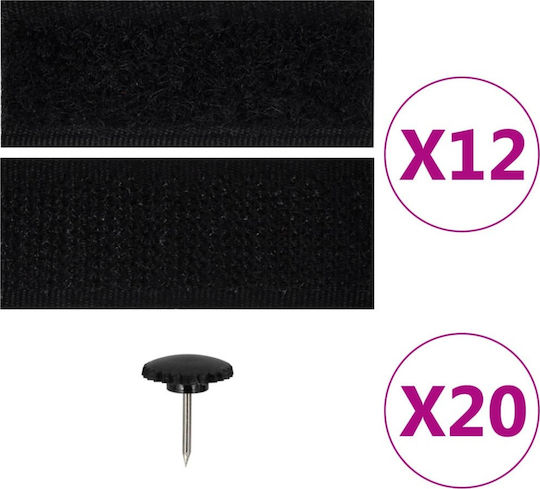 vidaXL Mosquito Net Door with Velcro with Magnetic Clasp Polyester Black 100x220cm
