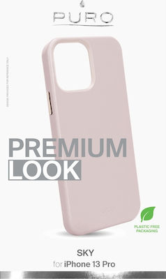 Puro Sky Eco Leather Synthetic Leather Back Cover Pink (iPhone 13 Pro)