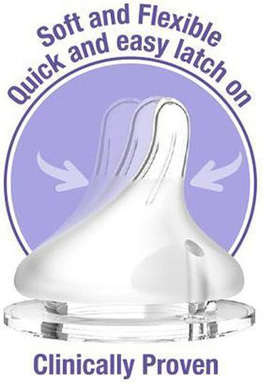 Lansinoh NaturalWaveTM Silicone Baby Bottle Teats Slow Flow for 0+ months 2pcs