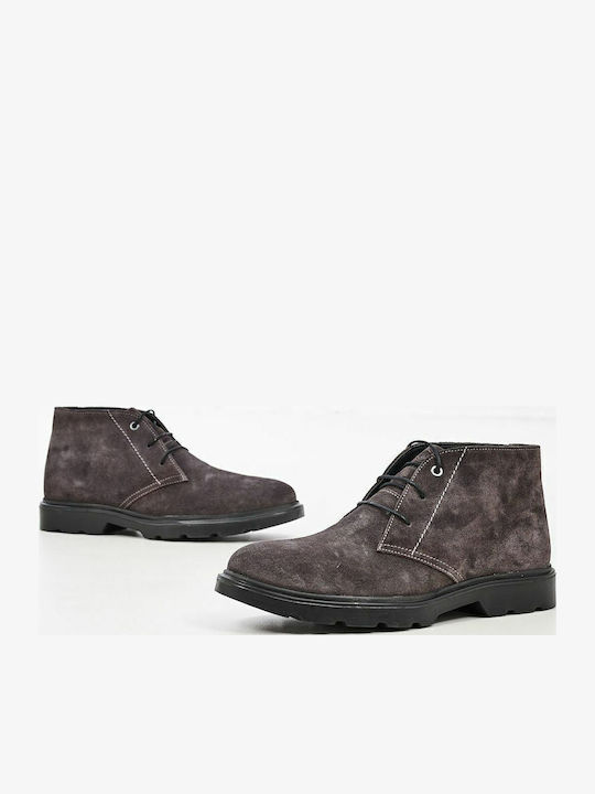 Hernest Suede Γκρι Ανδρικά Μποτάκια